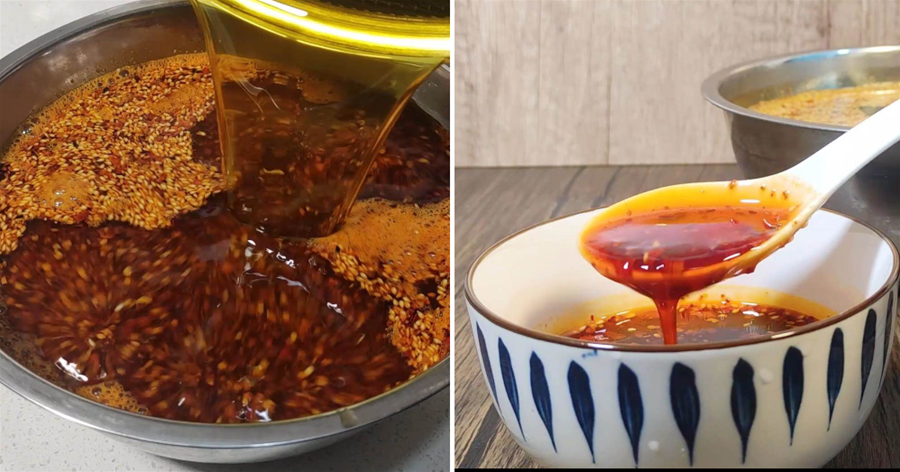 做辣椒油，切記不要直接潑熱油，多加2步，香辣紅油又香又辣又紅